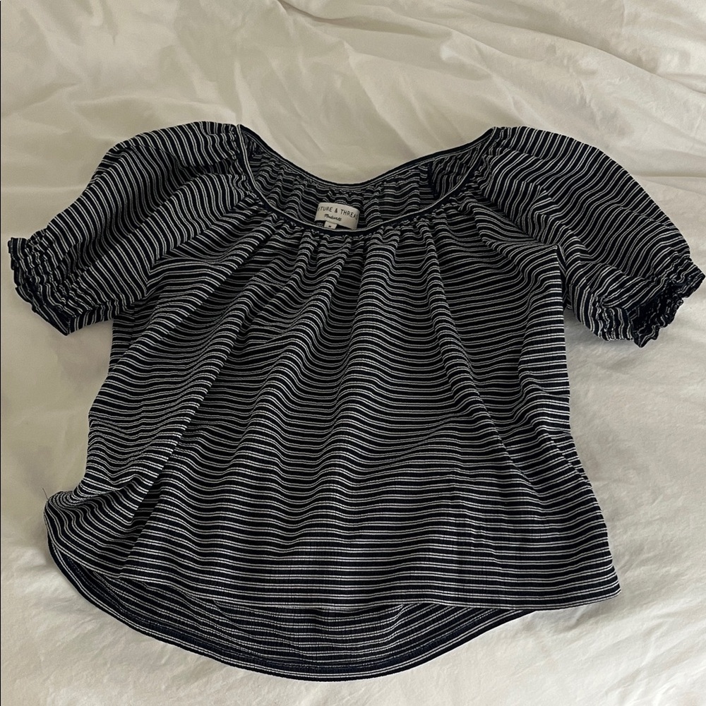 Madewell texture and thread short sleeve blouse